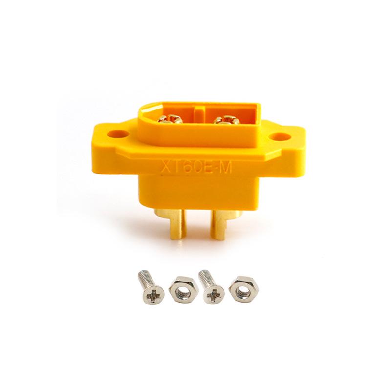 Amass XT60E-M Male Connector for RC Power Battery, Fixed Version with Screws