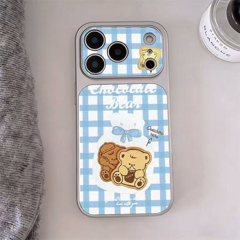 Korean second change is suitable for 17promax mobile phone case 16pro new 15 leather 14 large windows 13 cute 12x