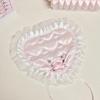 Heart Shaped Lace Coasters Non-Slip Insulated Cotton Drink Mats Cute Decor for Coffee Bar Housewarming Gift for Women
