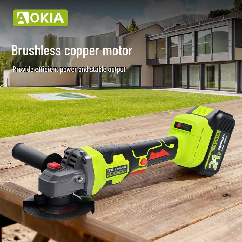 AOKIA 21V Cordless Brushless Angle Grinder CN plug (adapter included)