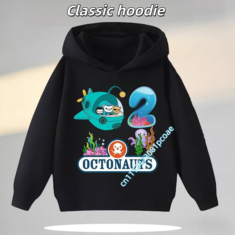 1-8 Years Old Octonauts Children's Hooded Sweatshirt Boys'Sport Shirt Girls' Casual Top Digital Print Autumn/Winter Long-Sleeved