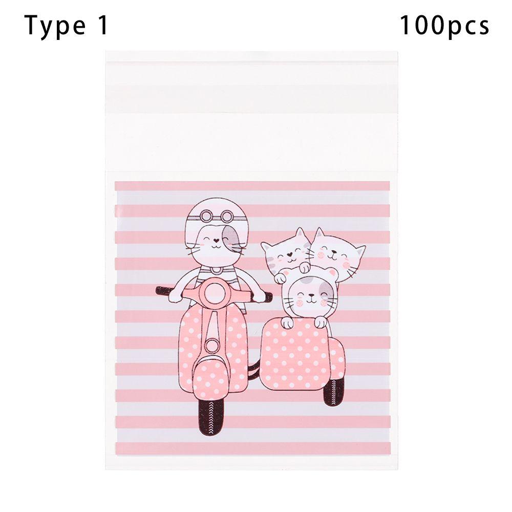 Quality Gift Packages Party Supplies Cute Bow Design Self-Adhesive Candy Bag Plastic Cookie Pocket