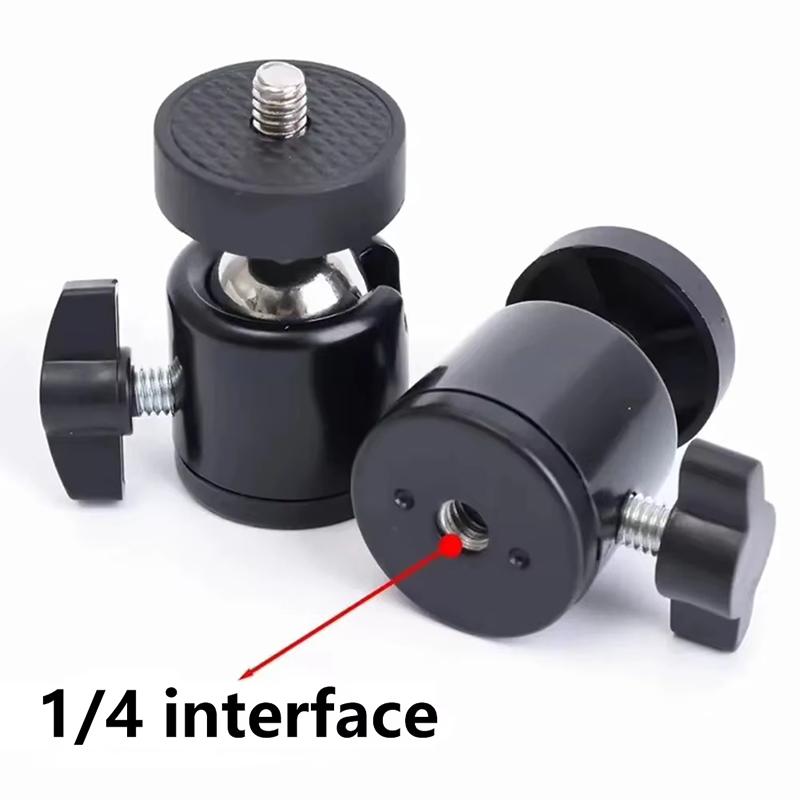 1/4 Mini Ball Head Swivel Screw Tripod Ballhead Phones Stand Monopod Mount Adapter For Cameras Tripods Mount Adapter Acssories