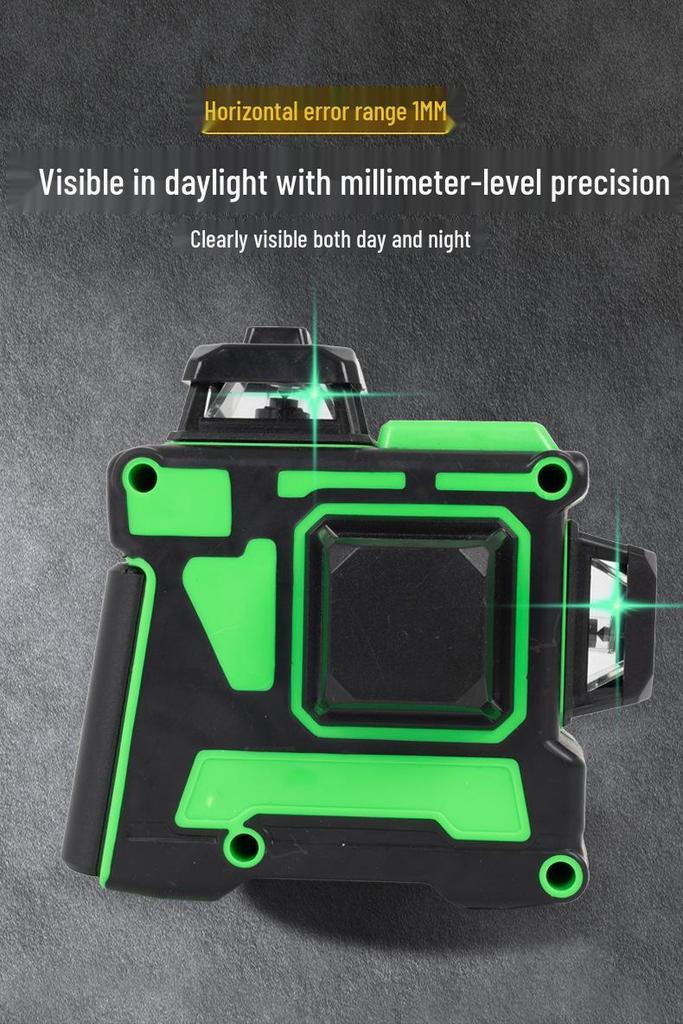 16-Line 3D High-Precision Green Laser Level with Infrared Light for Indoor & Outdoor Use