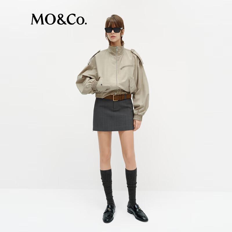 

MO&Co. 2025 Весенняя короткая куртка Харрингтон в стиле кэжуал M (165)