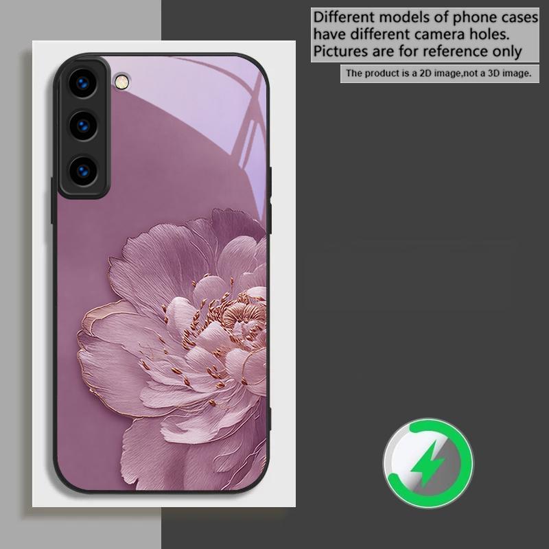

Gradient colored flowers For Samsung Galaxy S20 FE S21 S22 + S23 Plus S24 Ultra 25 Edge S24 Ultra For Magsafe Glass Phone Casee Galaxy S24 Ultra