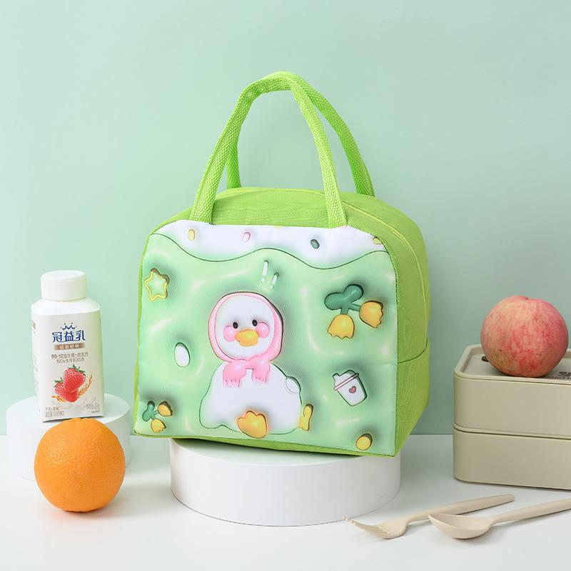 Cute 3d Cartoon Animal Pattern Thermal Lunch Box Cooler Bag Potable Insulated Bento Handbag Waterproof Picnic Food Container Bag