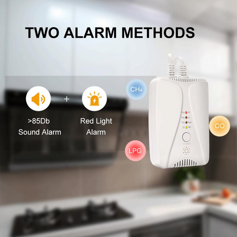HD2000 Gas Detector And Carbon Monoxide Detector Natural Gas Leak Detector CH4/LPG/CO Gas Alarm AC220V Plug In Home Restaurant