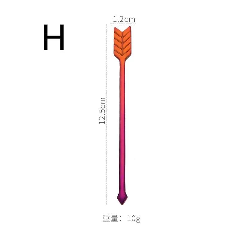 Creative Bow and Arrow Fruit Stick 304 Stainless Steel Gold Plated Fruit Fork Coffee Honey Stirre