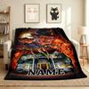 Custom Name Nightmare House Flannel Blanket Throw Blanket Soft Warm Sofa Bed home Decor Unique Gift