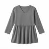 Women Loose Fit Casual Cotton Linen V Neck Plaid Three Quarter Sleeve Top Blouse Tunic Shirt for Everyday Wear