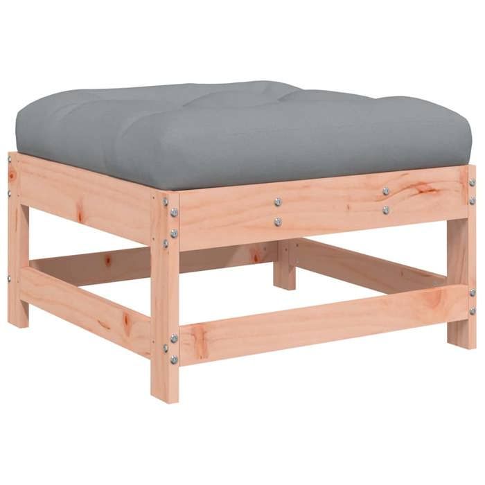 VidaXL Garden Footrest with Cushion Solid Douglas Wood, Stool, Ottoman Footrest, Garden Stool, Pouf, 825560