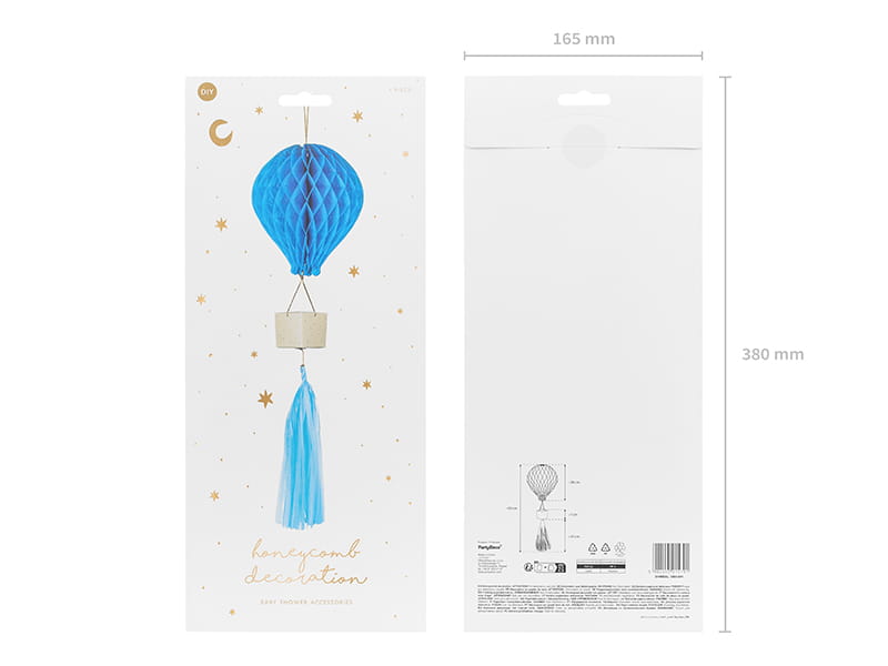 Partydeco Dekoracja Z Papieru Niebieski Balon