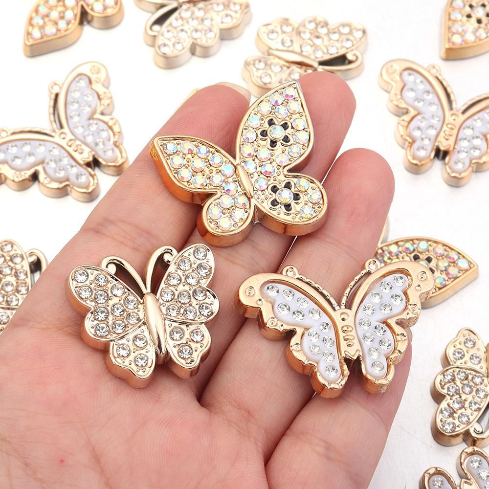 10pcs Gold Acrylic Butterfly Exquisite Butterfly Patch Ornaments For Women Girls DIY Clothing Shoes Jewelry Decor Accessories