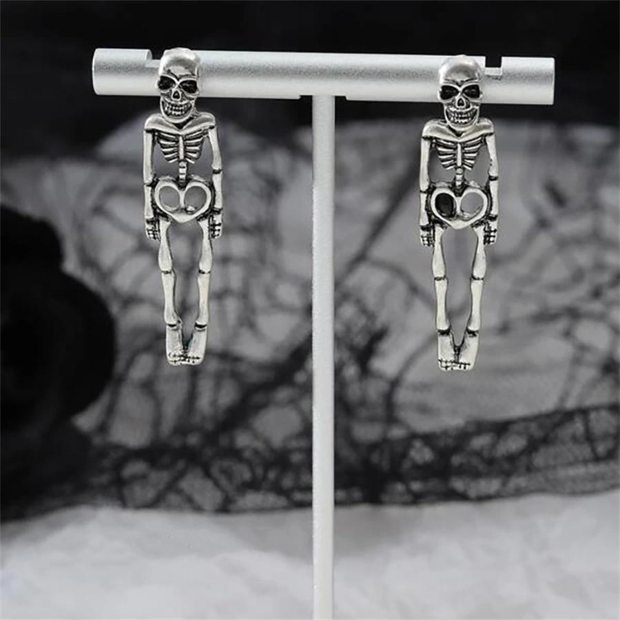 1 Pair Halloween Skeleton Bone Stud Earrings, Human Skeleton Ghost Skeleton Skeleton Stud Earrings Party Accessories