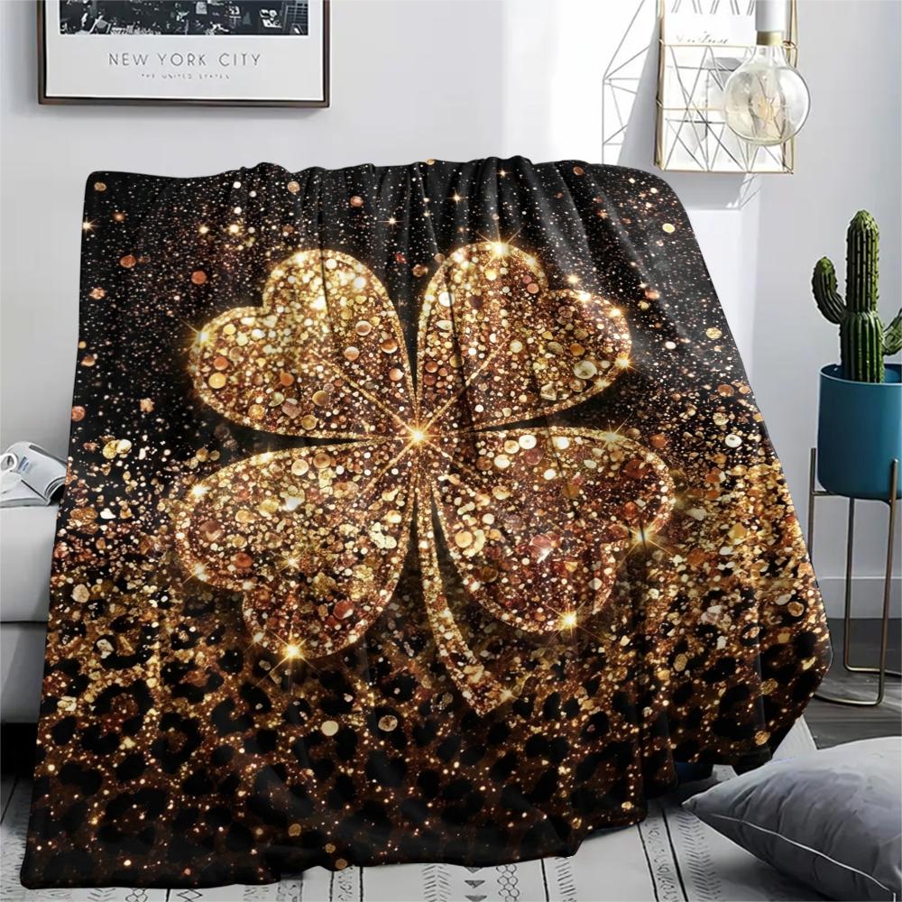 1Pc Leaf Print Flannel Blanket, High quality Comfortable for All Seasons, Home Decor, Warmth and Comfort, Perfect for Christmas Gifts W62