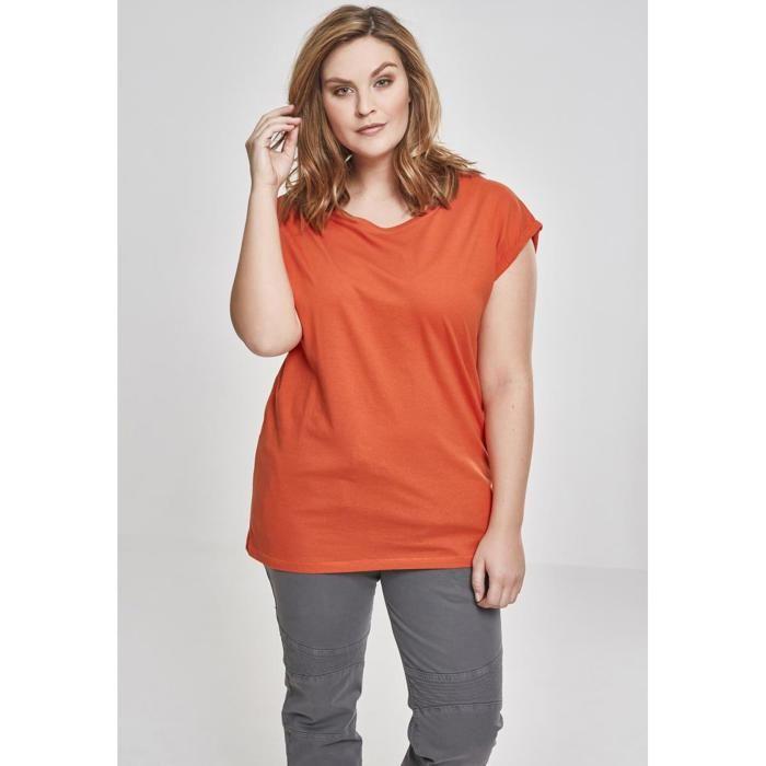 T-shirt femme - Urban Classic - Extended - Orange - Manches longues - Col classique