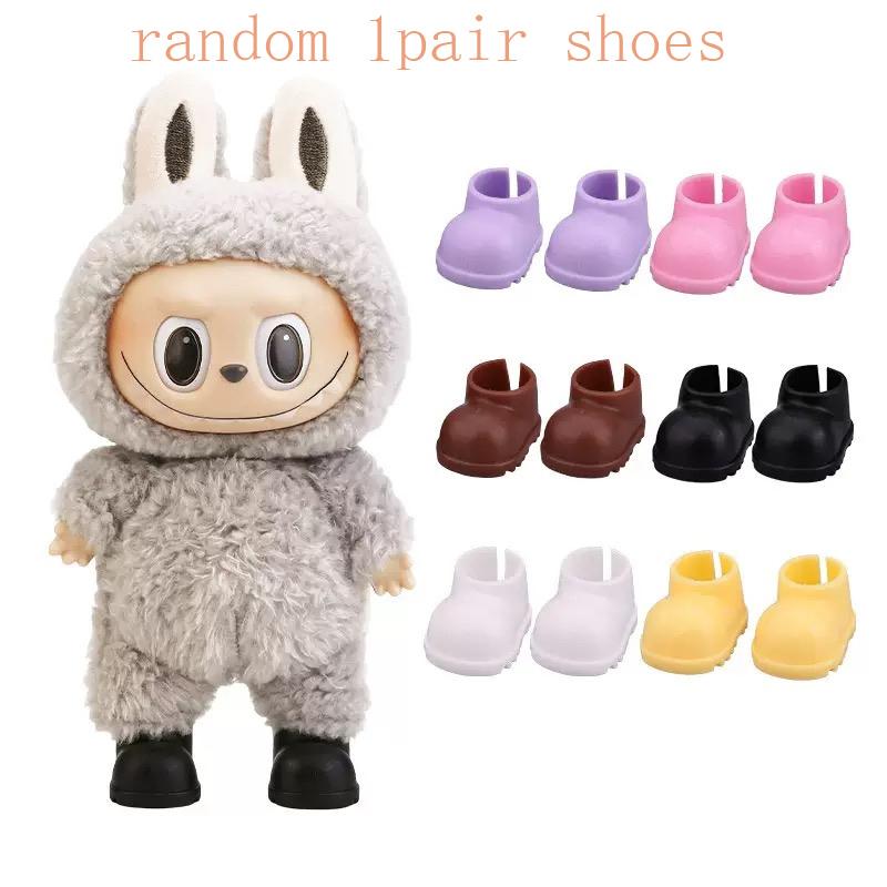 1/4pc Cute 17cm Bunny Doll Accessories with Knitted Clothes Rabbit Ears Hat Heart Sweater for Toy Collectors Labubu Clothes