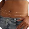 14K Gold Plated Waist Chain for Women - Gold Belly Body Chain Layered Waist Beads Chain Belt Beach Summer Jewelry Accessories for Women