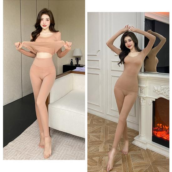 37 ℃ Constant Temperature Ultra-thin Thermal Underwear Skin Care Clothes Spring and Autumn Women's Clothes Suit Hyaluronic Acid Skin Care Clothes