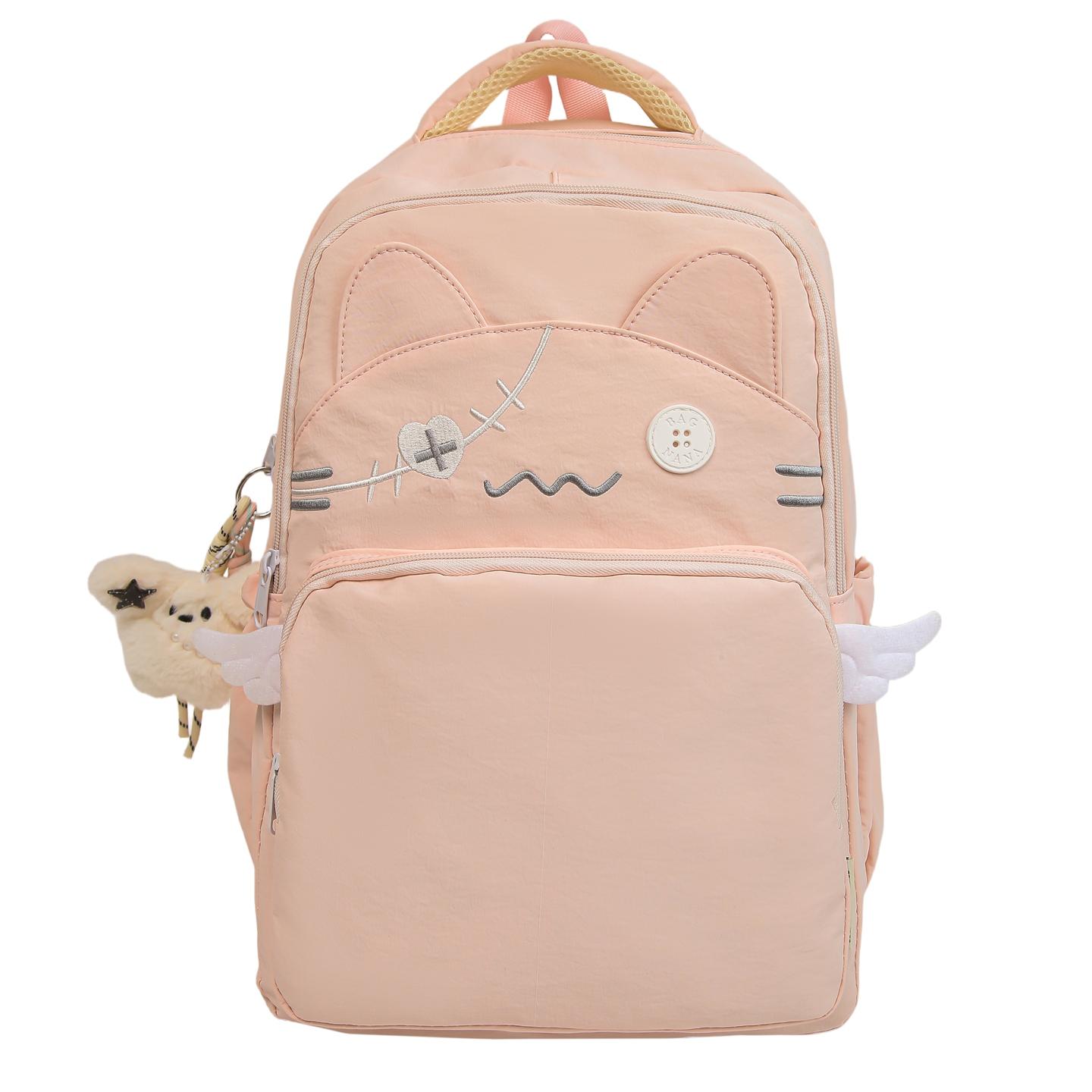 

Cartoon Student Schoolbag Kitten Large Capacity Backpack розовый