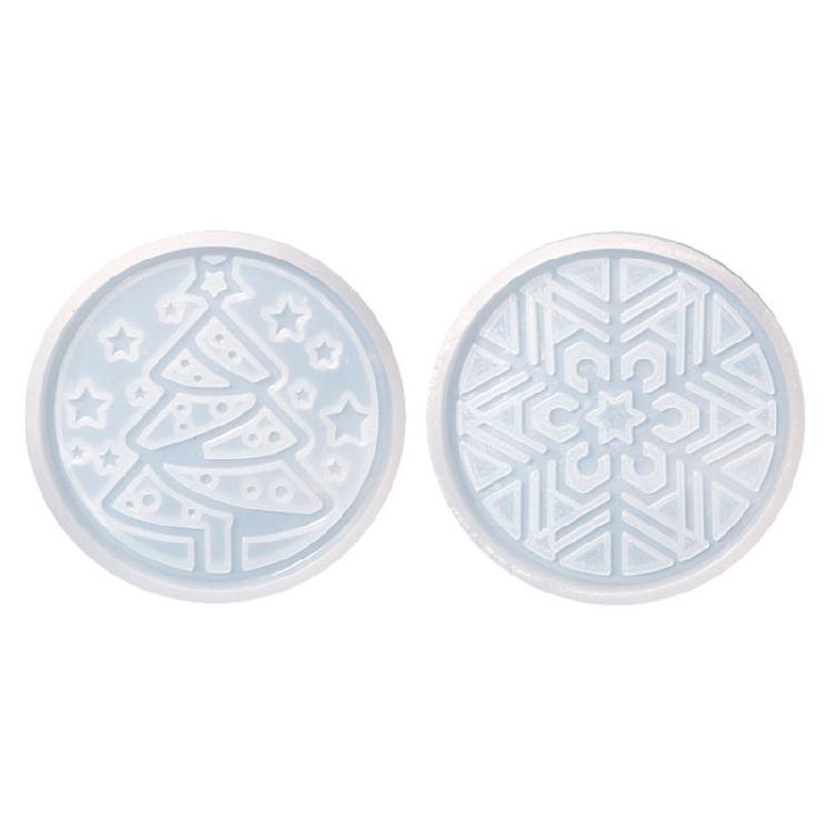 Xmas-Tree Coaster Epoxy Resin Mould Snowflake Cup Mat Silicone Mold Home-Decor