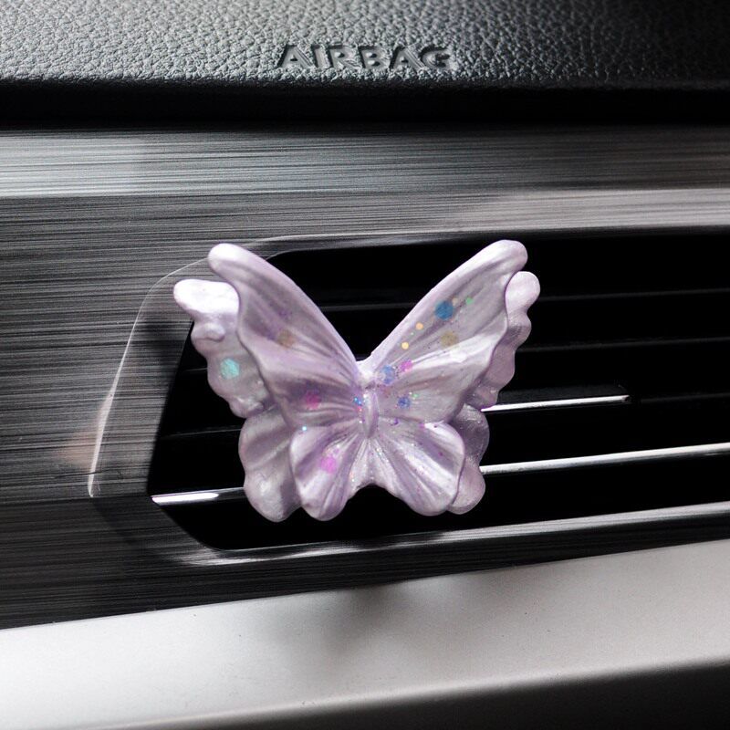 Car Air Vent Fragrance Diffuser, High-End Camellia Butterfly Aroma Stone, Car Interior Decoration Diffuser