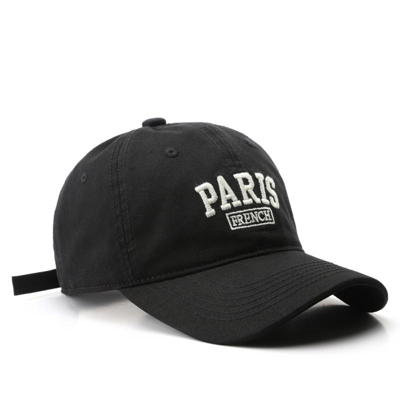 Vintage Embroidered Baseball Cap Plain Cotton Twill Adjustable Snapback Hat Unisex Sports Travel Hat чёрный