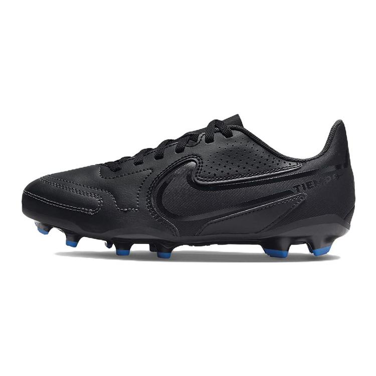 

Nike Tiempo Legend 9 Club MG Slip Resistant Cushioning Abrasion Resistant Low Top Kids Soccer Shoes Black Blue Kids 38