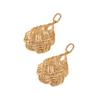 Gold-plated jewelry hollow woven pattern bag earrings women's niche design geometric round ring earrings fashion temperament earrings