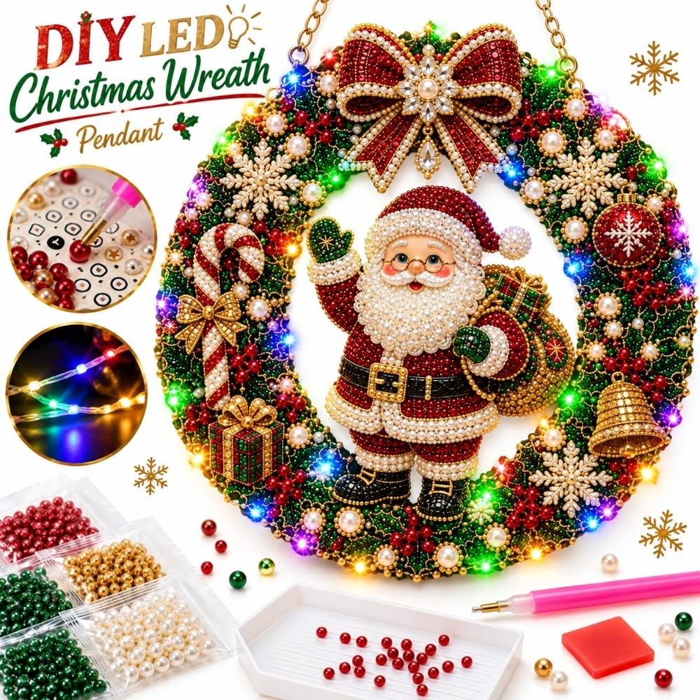 Dekorativer Weihnachts-Kranz Anhänger Funkelndes DIY Hänge-Set Weihnachts-Schmuck