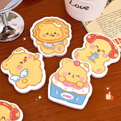 Cartoon Custard Bear Gift Sticky Notes Cute Message High Value Hand Account Decoration Material N Times Kawai Stationery Lovely