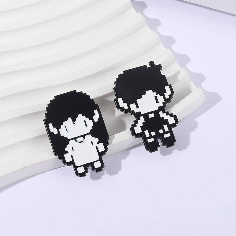 RPG Game Omori Pixel Figure Enamel Pin Anime Cosplay Omori Aubrey Kel Hero Sunny Metal Brooches Lapel Badge Funny Jewelry Gifts