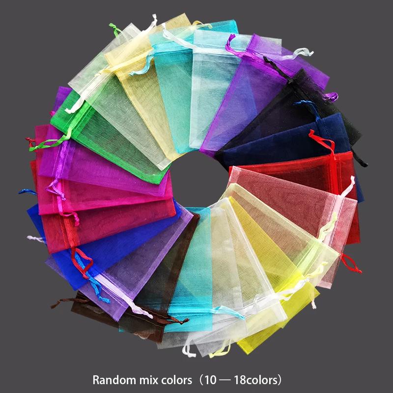 100 buc Pungi Cadou Ciocolată Transparente Șifon Șnur Organza Crăciun Anul Nou Ziua Îndrăgostiților Petrecere Cutie Bomboane