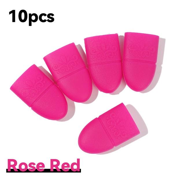 

Зажим для лака для ногтей Soak Off Силиконовый колпачок УФ-гель для снятия лака Обертывания Обезжиривающее средство для кончиков пальцев Лак Маникюрный инструмент розы красного