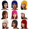 Hot Girl Wig Knitted Hat for Women, Autumn and Winter Warm Ear Protection Headwrap Hat, Fashionable Shopping Style Woolen Hat