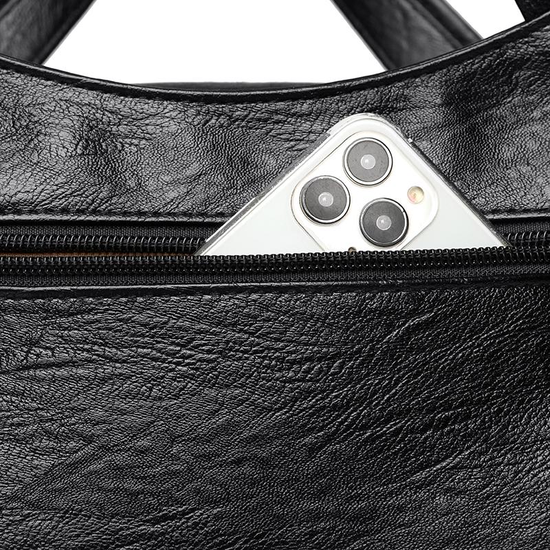 Fashion Vintage Leather Shoulder Bag for Women Multi Compartment Handbag Retro Shoulder Bag Perfect for Shopping Daily Life and Weekend Outings