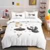 Ballet Dancer Girl Duvet Cover Set White Princess Bedding Set Cute Cartoon Bedclothes Queen King Size Polyester Comforter Cover
