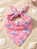 Summer Fruit Print Soft Dog Triangle Bandana, Pet Scarf Bib Accessory