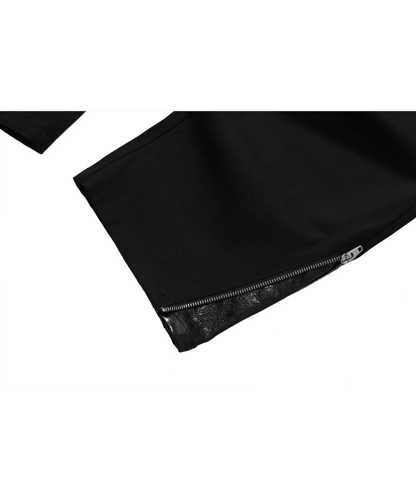 Tibioeseu Leather Detail Cargo Pants Black