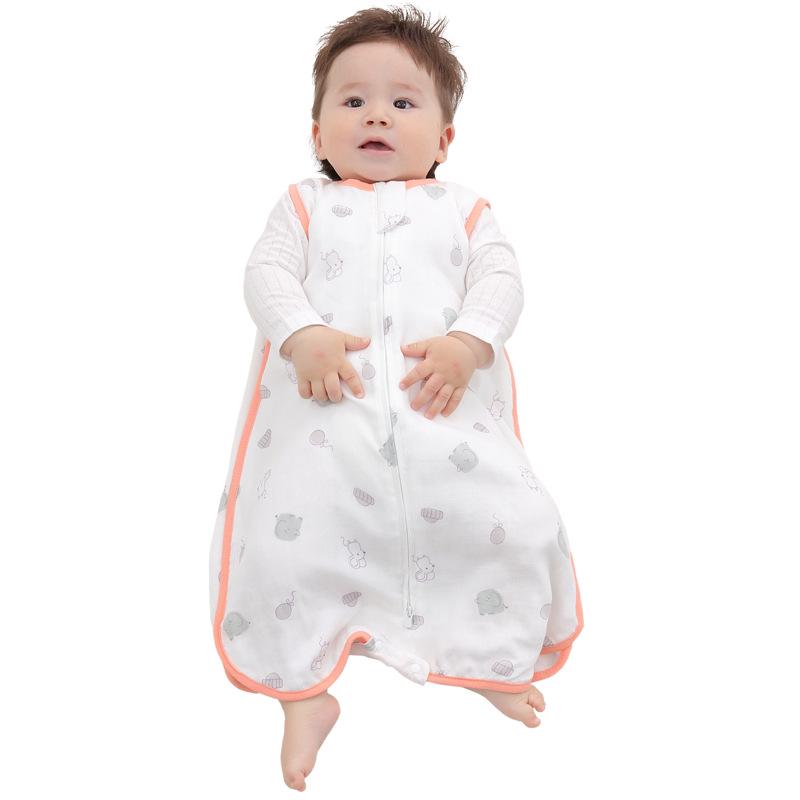 Sac de dormit convertibil pentru bebeluși din muselină de bumbac bambus cu picioare separabile - Primăvară/Vară