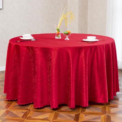 Yangge Red Lace Pattern Disposable Round Tablecloth, 2.2m