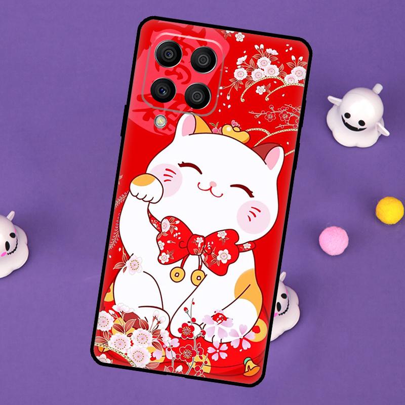 China cute lucky cat Cover For Samsung Galaxy M54 M14 M34 M33 M13 M23 M53 M15 M55 M31 M51 M20 M30s M32 M52 Case