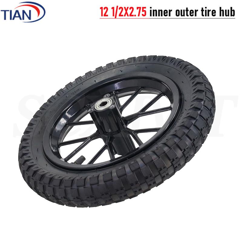 Hochwertiges Kinder-Minimotorrad 12 1/2X2.75 Hinterrad Luftreifen Schlauch Felge Auto Aluminiumrad