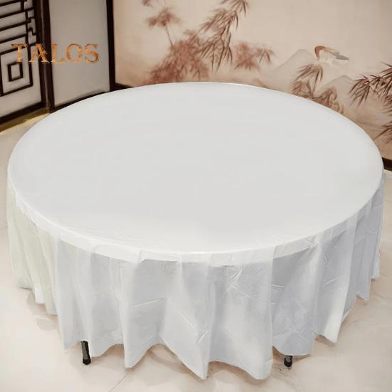 8 Pcs Thickened Table Cover Simple Style Pure Color Round Shape Anti-Slip Easy Care Stain-proof Waterproof Table Protection Banquets Party Decoration