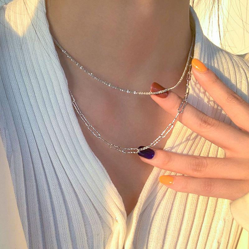 Błyszcząca Rzeka Gwiazd Włoski Błyszczący Łańcuszek Wężowy Łańcuszek typu Snake Bone Super Bajkowy Naszyjnik Projektowy Lekki Luksusowy Łańcuszek na Szyję