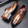 Gentleman New Men's Pointed Business Brogues Derby Shoes Male Luxury Designer Homecoming Wedding Dress Footwear