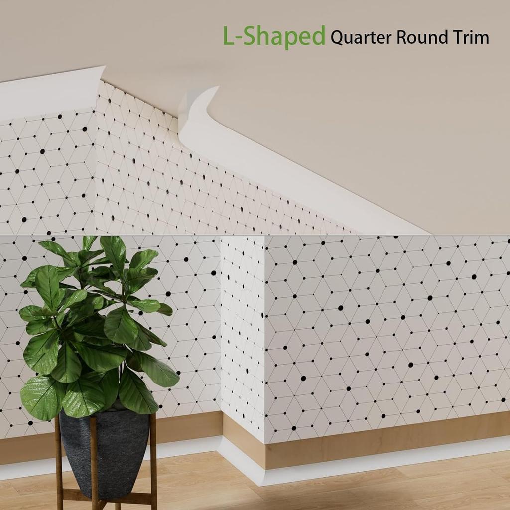 1PC1/2M flexible L-shaped quarter circle bendable decorative mold for wall decoration and decoration of floor edges, wall corn