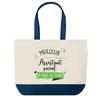 Tote Bag - PLANETEE - Best Social Worker of All Time - Blue Background - Cotton - 40 X 45 Cm