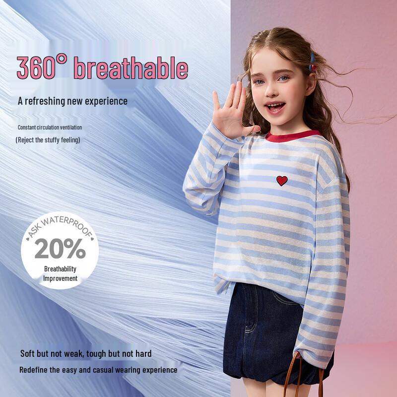 ASK JUNIOR Детская футболка с длинным рукавом в полоску Color-Block 170